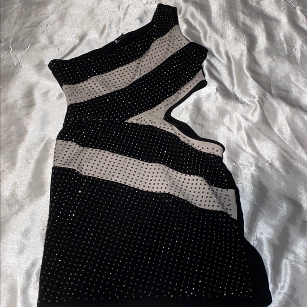Black and white mini dress